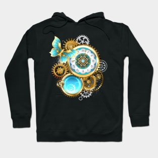 Clock and Gear with Butterfly ( Steampunk ) Hoodie